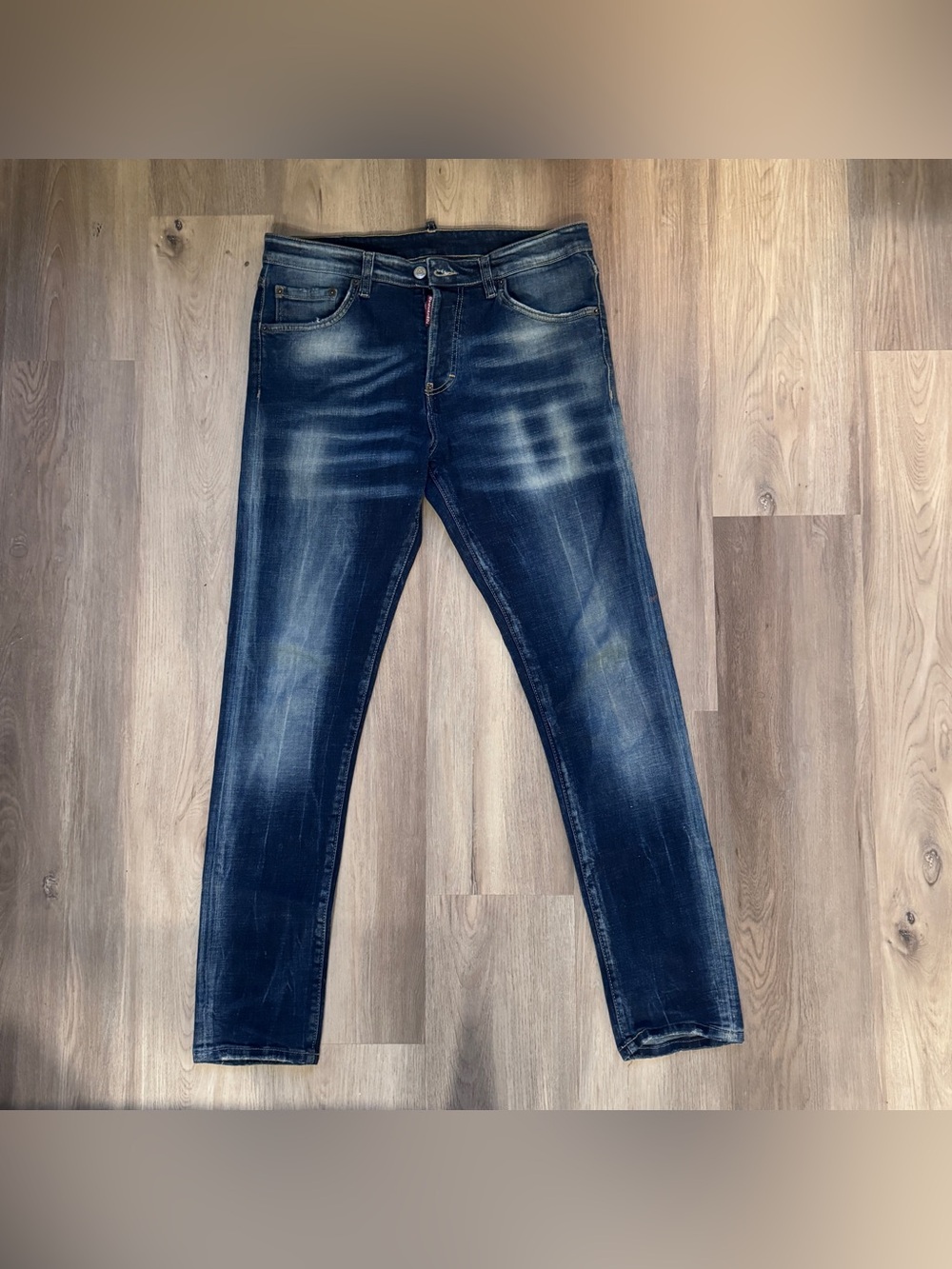 DSQUARED2 Men's Washed Indigo Slim Straight Jeans